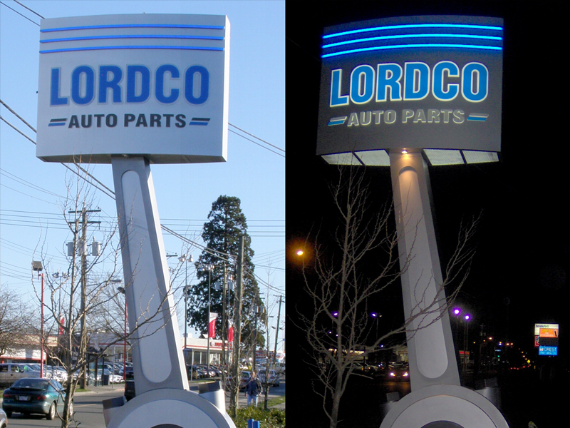 Lordco Auto Parts, Victoria B.C., Pylon Signs